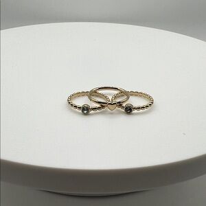 700. QUDO set of 3 stackable rings 18k gold plated‎